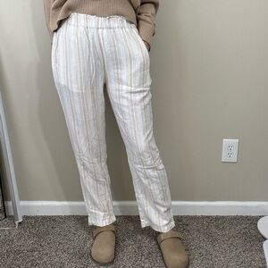 Sigrid Olsen Linen Blend Striped Pants, small